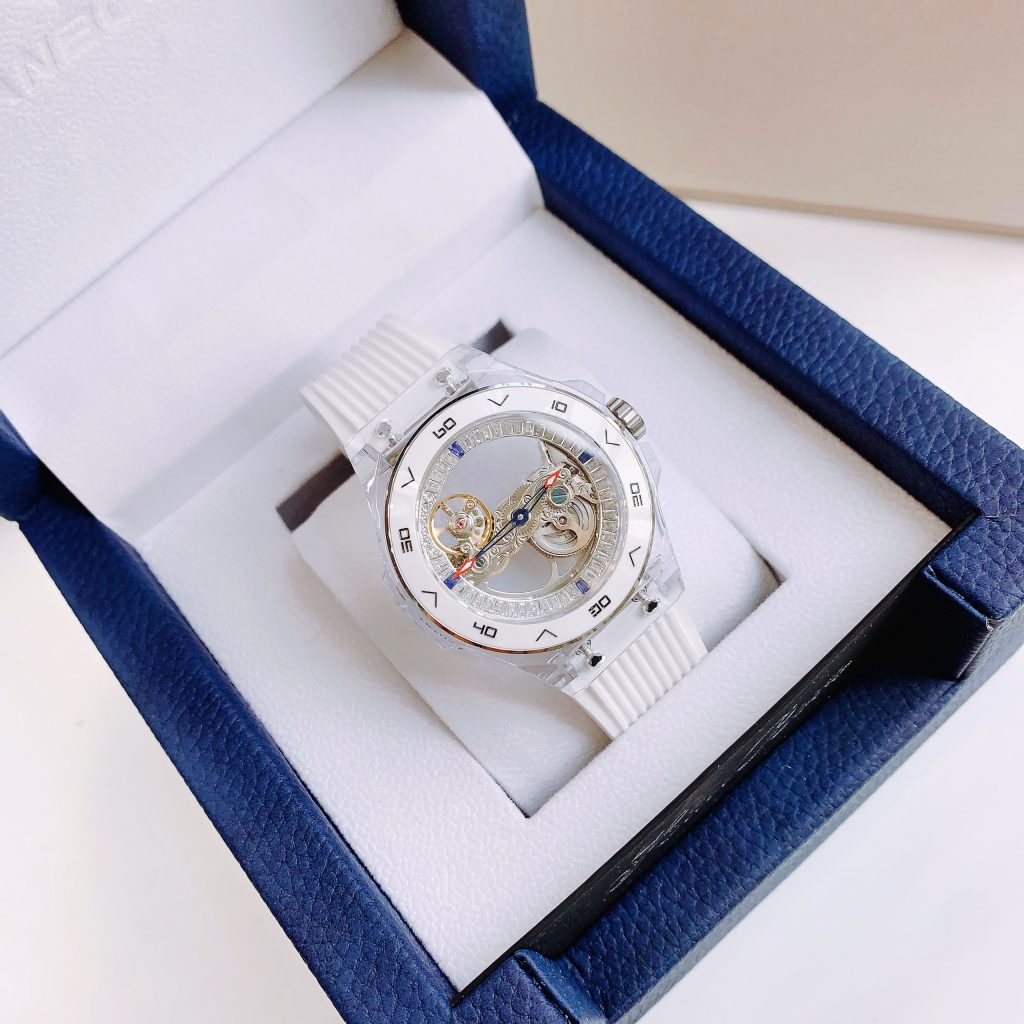 Đồng hồ Hanboro chính hãng màu trắng máy cơ automatic Nhật 43mm (2)