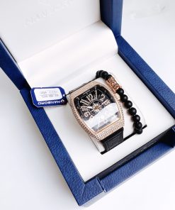 Đồng hồ Hanboro chính hãng nam đính đá Swarovski 45x54mm (2)