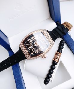 Đồng hồ Hanboro chính hãng nam đính đá Swarovski 45x54mm (2)