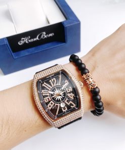 Đồng hồ Hanboro chính hãng nam đính đá Swarovski 45x54mm (2)