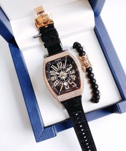 Đồng hồ Hanboro chính hãng nam đính đá Swarovski 45x54mm (2)