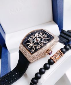 Đồng hồ Hanboro chính hãng nam đính đá Swarovski 45x54mm (2)