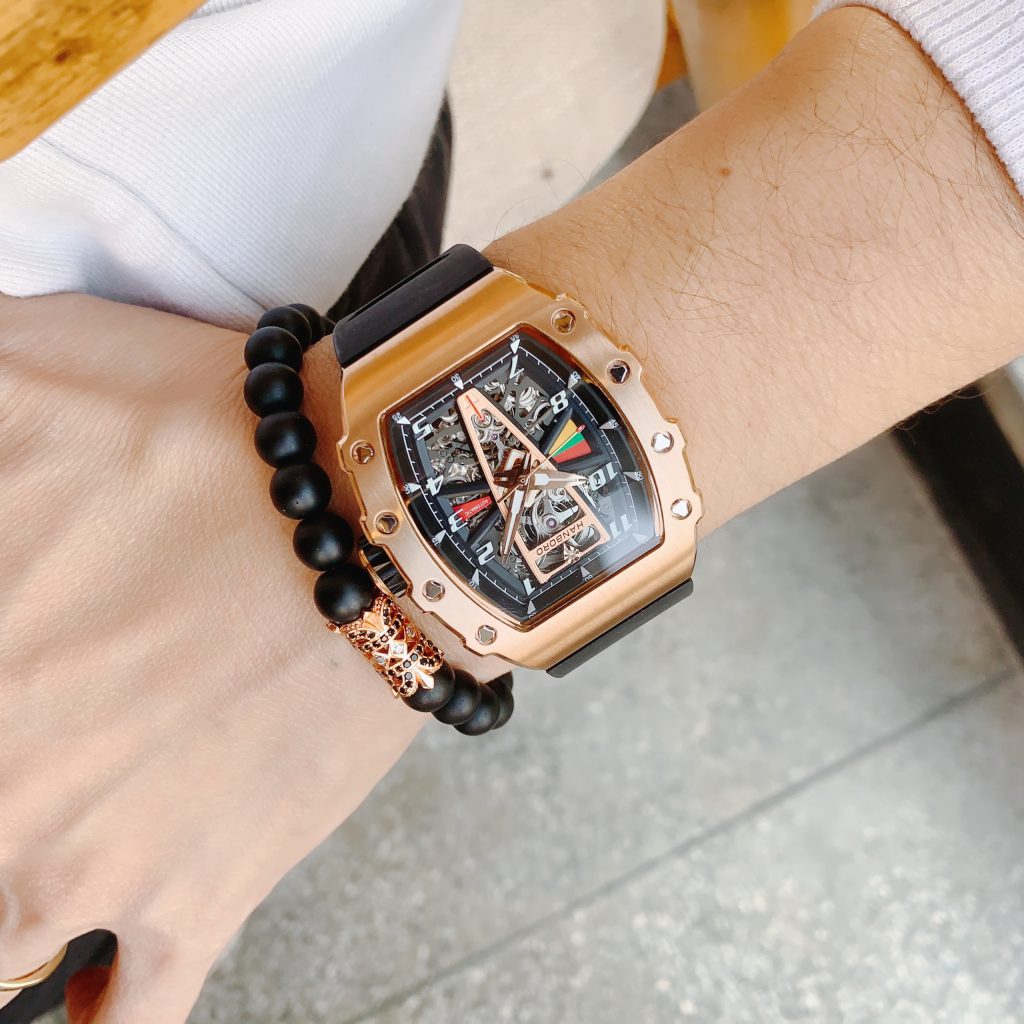 Đồng hồ Hanboro chính hãng nam màu rose gold 43mm (2)