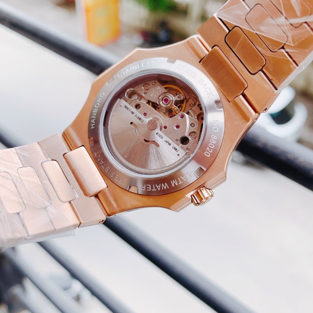 Đồng hồ Hanboro nam chính hãng đính full đá Swarovski 40mm (2)