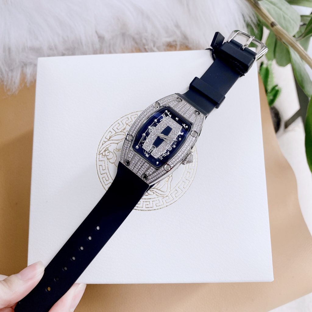 Đồng hồ Hanboro nữ chính hãng dây cao su màu đen by Huboler 36mm