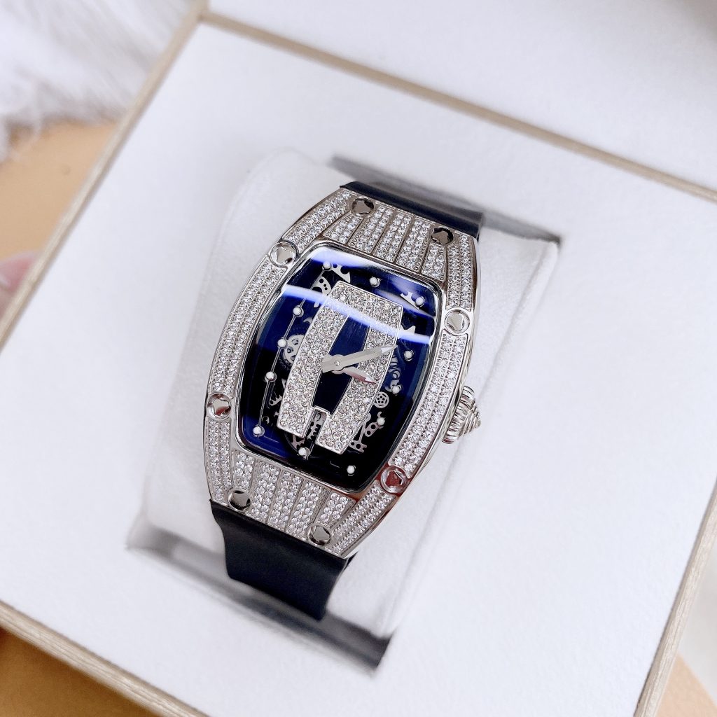 Đồng hồ Hanboro nữ chính hãng dây cao su màu đen by Huboler 36mm