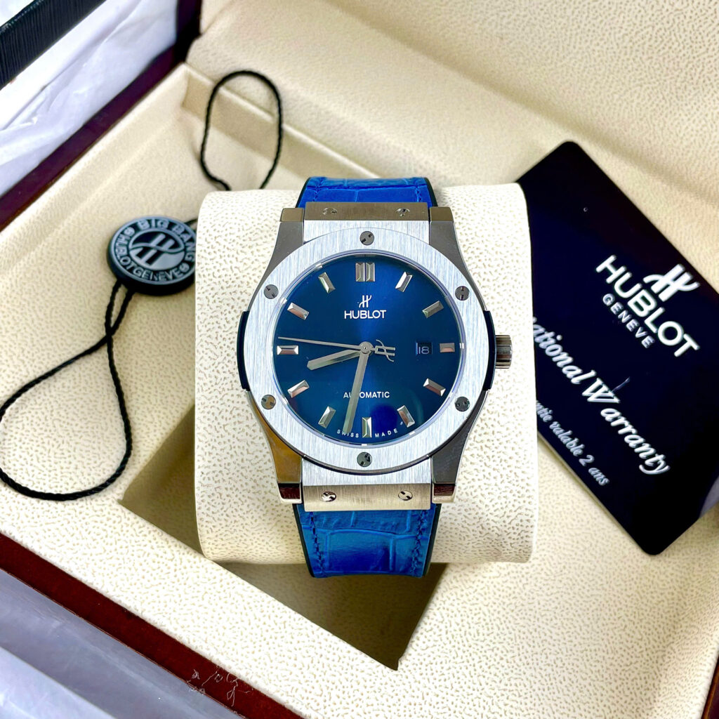 Đồng hồ Hublot nam dây cao su Hublot Classic Fusion máy cơ màu xanh - DWatch HB10