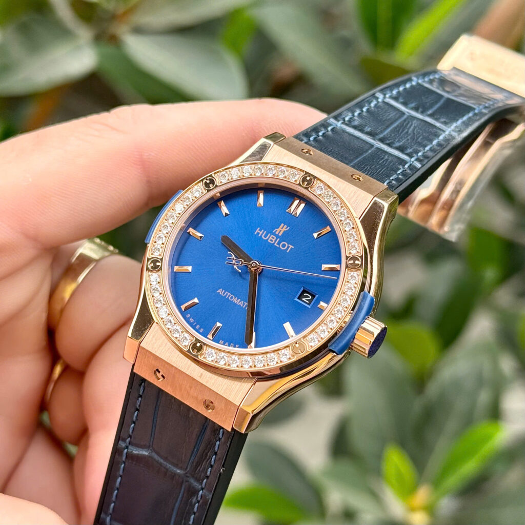 Đồng hồ Hublot nam siêu cấp ZF Nhật king gold đính đá Super Fake 1:1 42mm - DWatch