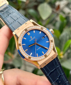 Đồng hồ Hublot nam siêu cấp ZF Nhật king gold đính đá Super Fake 1:1 42mm - DWatch