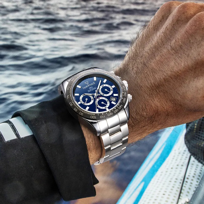 Đồng hồ Mark Fairwhale 5030 chính hãng nam 6 kim máy pin Nhật 42mm (2)