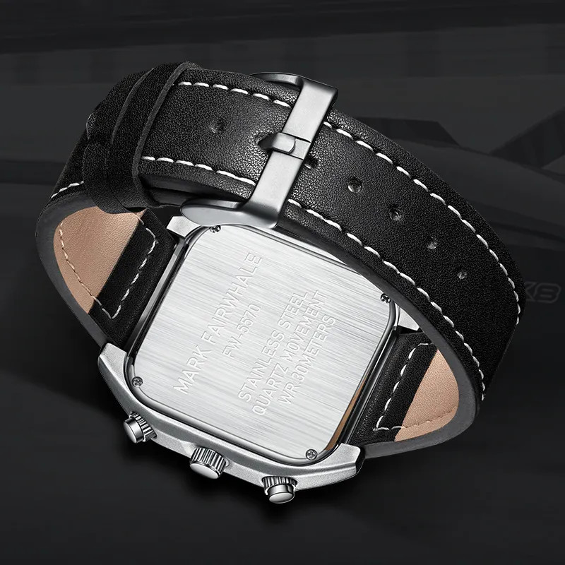 Đồng hồ Mark Fairwhale 5570 chính hãng nam mặt vuông 41mm (2)