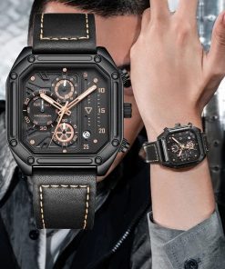 Đồng hồ Mark Fairwhale 5570 chính hãng nam mặt vuông 41mm (2)