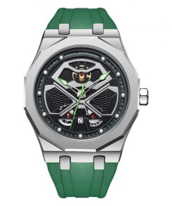 Đồng hồ Mark Fairwhale 5590 chính hãng dây cao su màu đen 43mm (2)