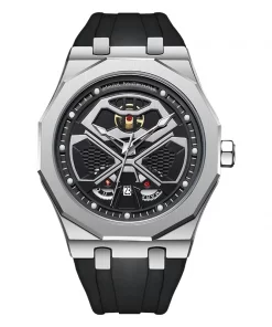 Đồng hồ Mark Fairwhale 5590 chính hãng dây cao su màu đen 43mm