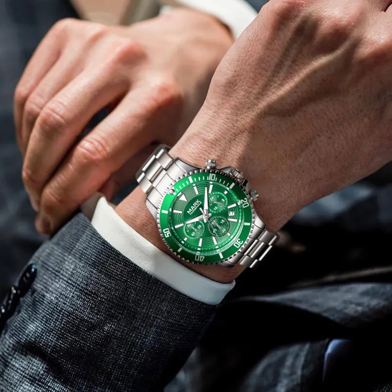 Đồng hồ Mark Fairwhale 5770 chính hãng nam dây kim loại 40mm (2)