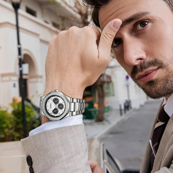 Đồng hồ Mark Fairwhale 5890 chính hãng nam 6 kim 44mm (7)