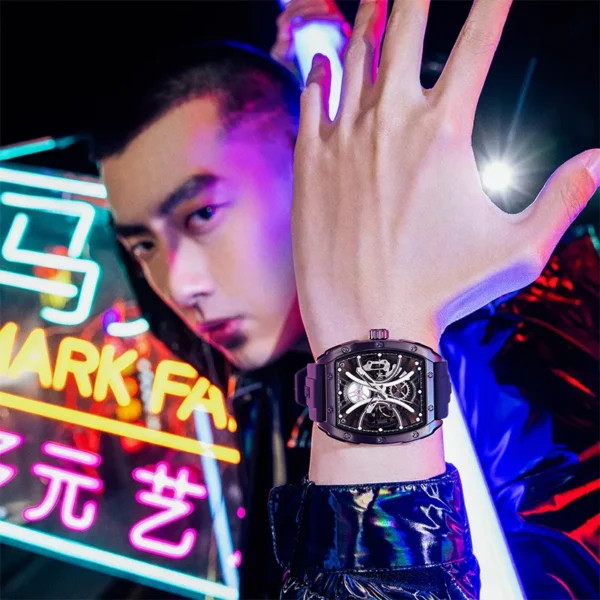 Đồng hồ Mark Fairwhale 6560 mặt lộ cơ Automatic chính hãng 42mm (2)