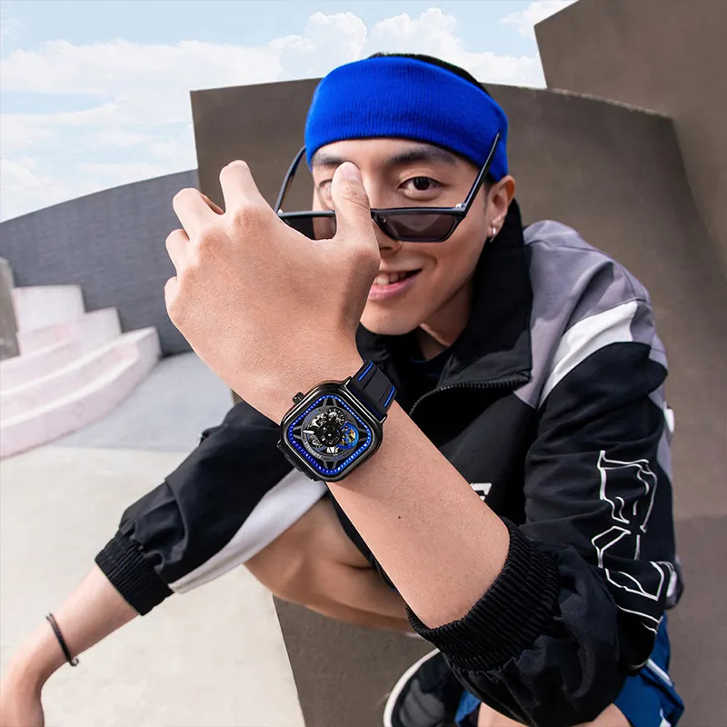 Đồng hồ Mark Fairwhale 6570 nam chính hãng mặt vuông 42mm (2)