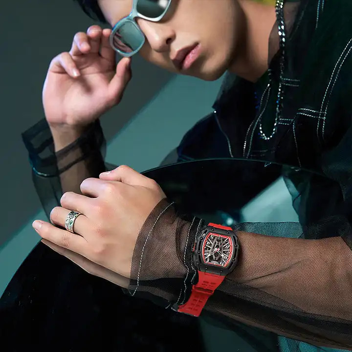 Đồng hồ Mark Fairwhale 6640 chính hãng nam cọc số da quang 44mm (2)