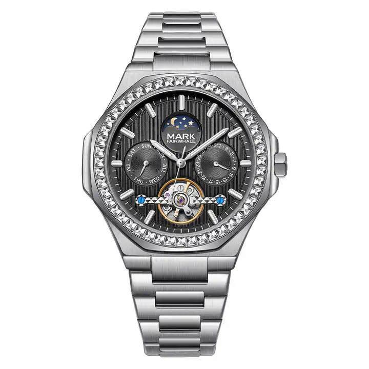 Đồng hồ Mark Fairwhale 6740 nam máy lộ cơ Automatic chính hãng 46mm (2)