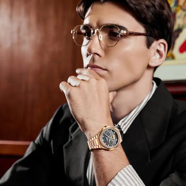 Đồng hồ Mark Fairwhale 6740 nam máy lộ cơ Automatic chính hãng 46mm (2)