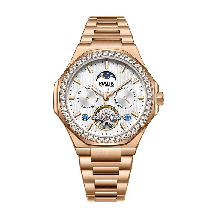 Đồng hồ Mark Fairwhale 6740 nam máy lộ cơ Automatic chính hãng 46mm (2)