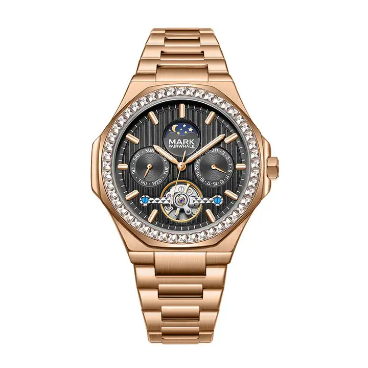 Đồng hồ Mark Fairwhale 6740 nam máy lộ cơ Automatic chính hãng 46mm (2)