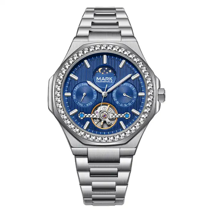 Đồng hồ Mark Fairwhale 6740 nam máy lộ cơ Automatic chính hãng 46mm (2)