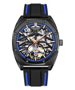 Đồng hồ Mark Fairwhale Skeleton 6130 chính hãng dây cao su 43mm (2)