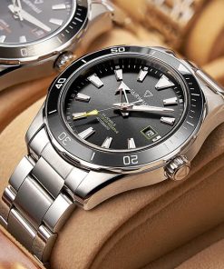 Đồng hồ Mark Fairwhale chính hãng 6080 nam cọc số da quang 43mm (3)