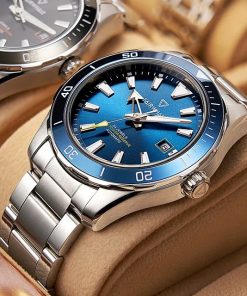 Đồng hồ Mark Fairwhale chính hãng 6080 nam cọc số da quang 43mm (3)