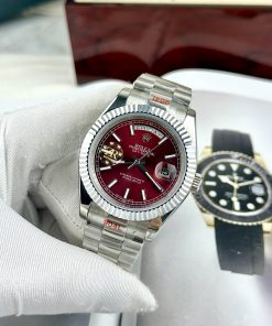 Đồng hồ Rolex Day-Date nam máy cơ Nhật cọc số dạ quang Fake 1:1 40mm