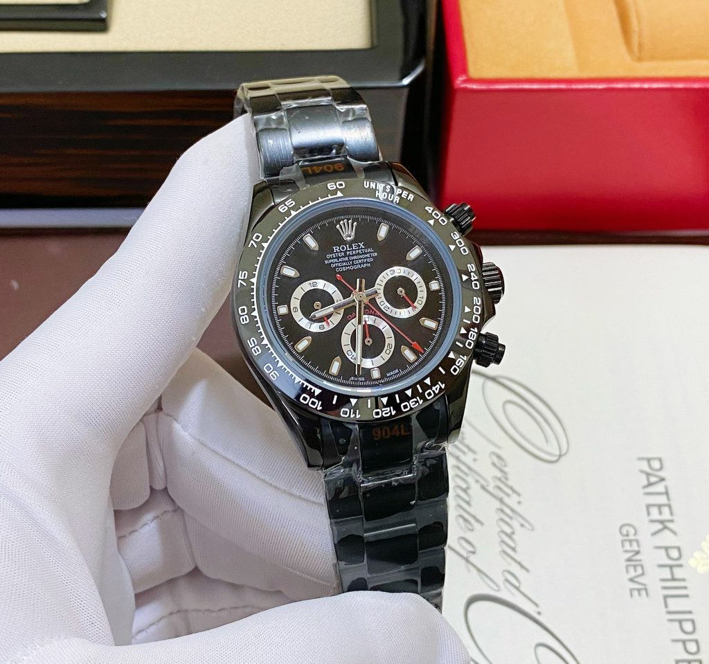 Đồng hồ Rolex Daytona nam máy cơ Nhật full Black Fake giá rẻ 40mm