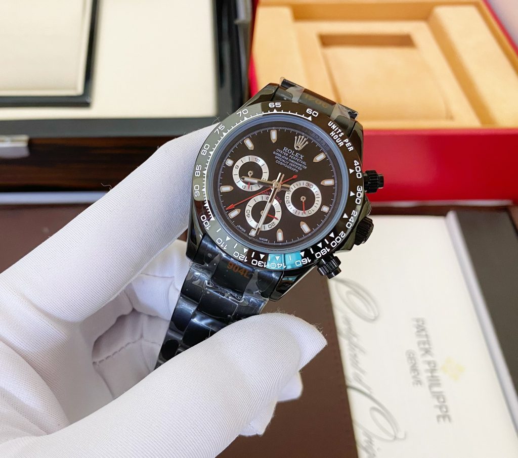 Đồng hồ Rolex Daytona nam máy cơ Nhật full Black Fake giá rẻ 40mm