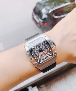 Đồng hồ chính hãng Hanboro nam cọc số da quang 40x48mm (2)