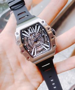 Đồng hồ chính hãng Hanboro nam cọc số da quang 40x48mm (2)