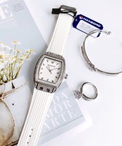 Đồng hồ chính hãng Hanboro nữ đính đá màu trắng 36mm (2)