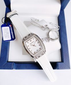 Đồng hồ chính hãng Hanboro nữ đính đá màu trắng 36mm (2)