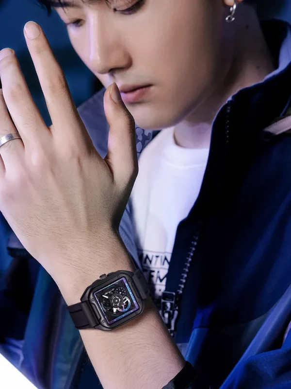 Đồng hồ chính hãng Mark Fairwhale 6320 nam dây cao su lộ cơ 42mm