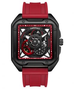 Đồng hồ chính hãng Mark Fairwhale 6320 nam dây cao su lộ cơ 42mm