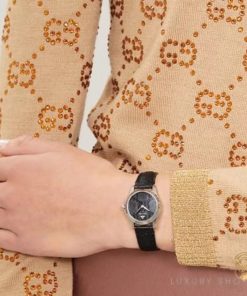 Đồng hồ nữ Gucci Ladies YA 126579 like auth dây da mặt đen 27mm