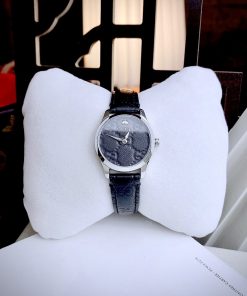 Đồng hồ nữ Gucci Ladies YA 126579 like auth dây da mặt đen 27mm