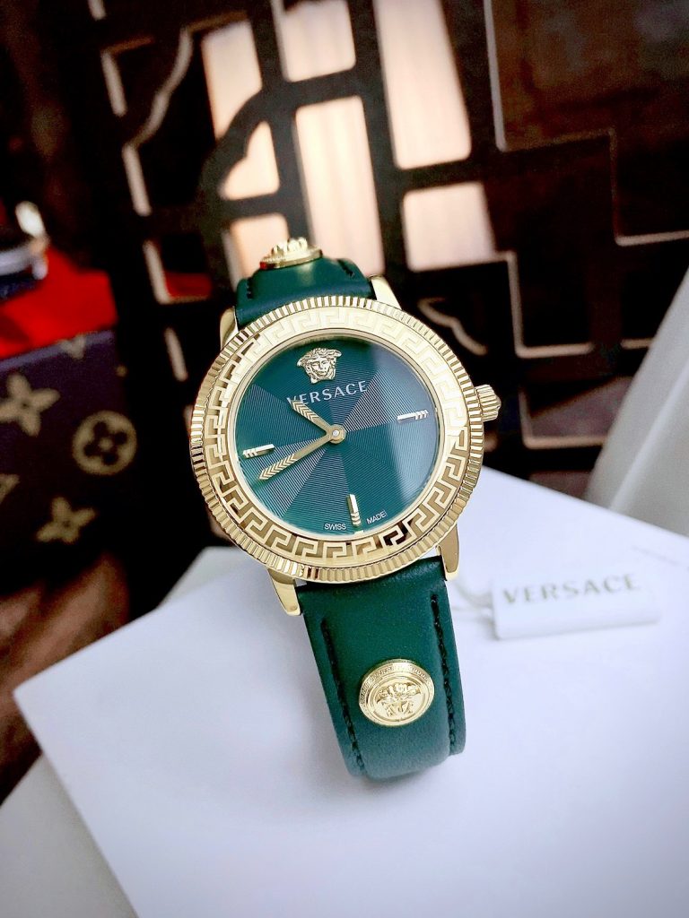 Đồng hồ nữ Versace Tribute like auth mặt xanh máy pin thụy 36mm