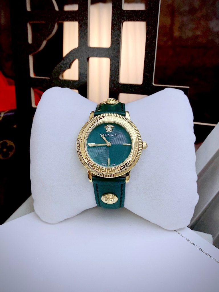 Đồng hồ nữ Versace Tribute like auth mặt xanh máy pin thụy 36mm