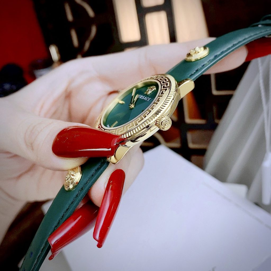 Đồng hồ nữ Versace Tribute like auth mặt xanh máy pin thụy 36mm
