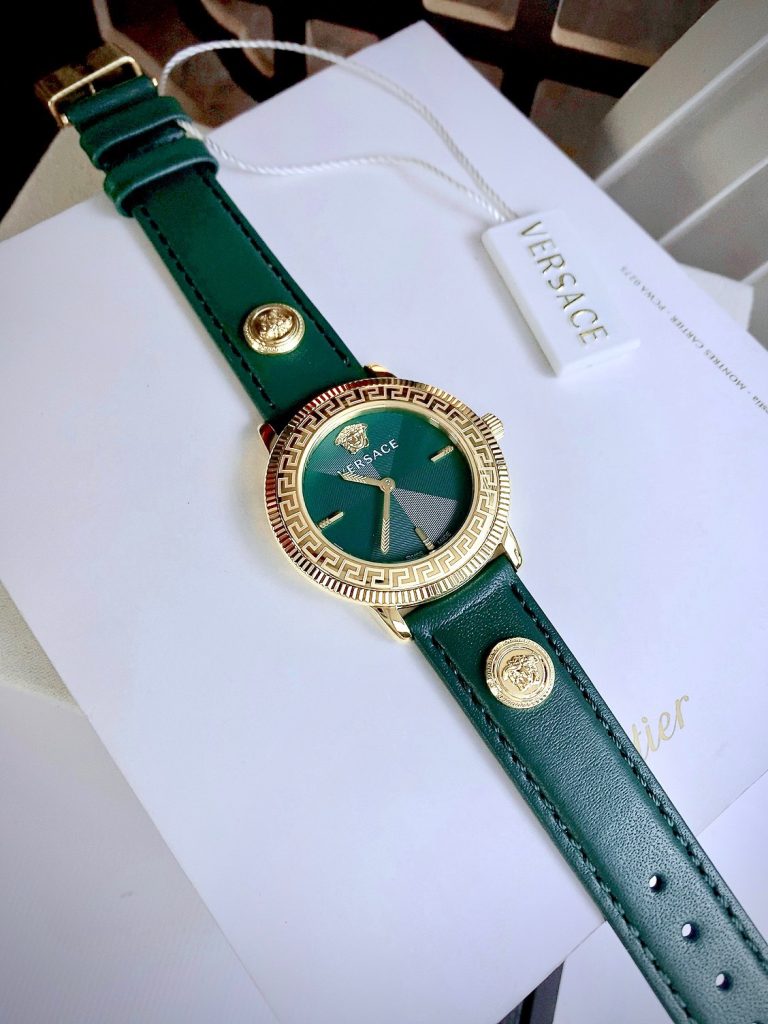 Đồng hồ nữ Versace Tribute like auth mặt xanh máy pin thụy 36mm