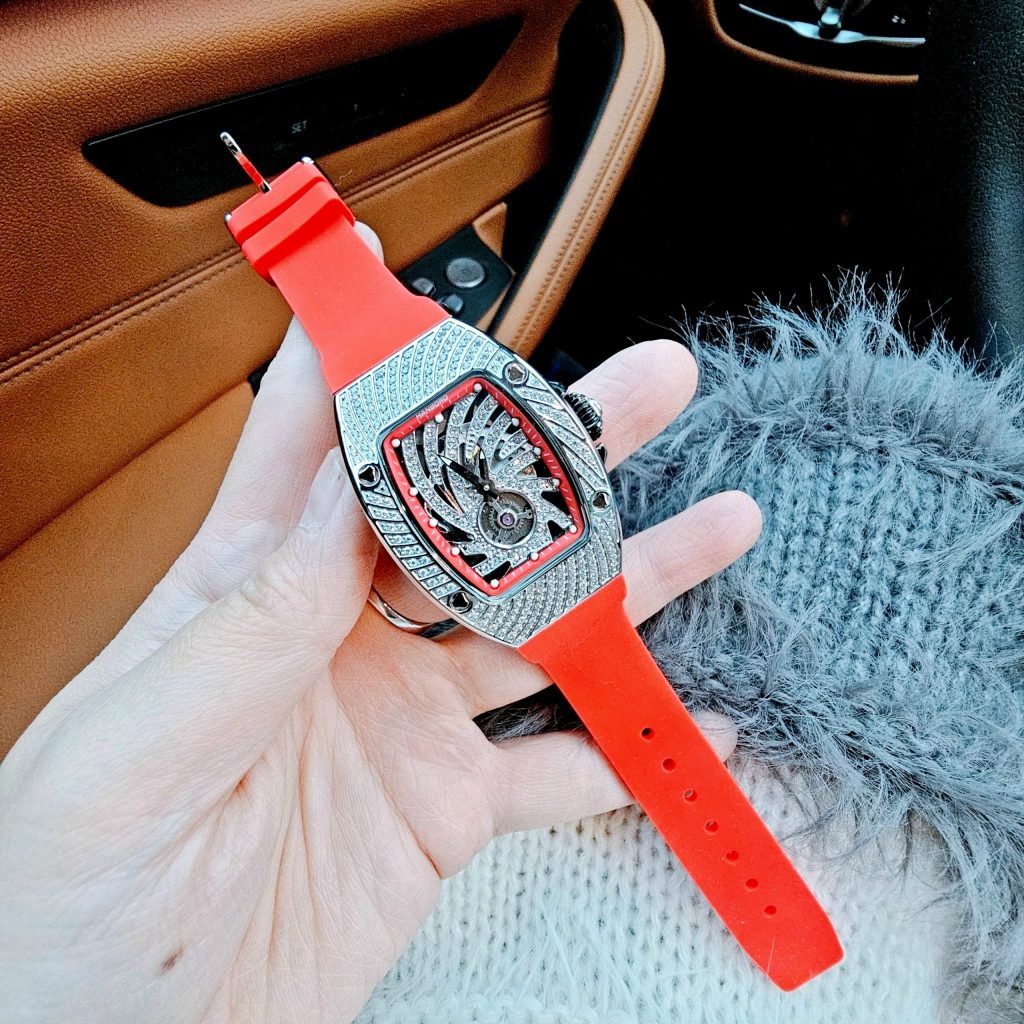 Đồng hồ nữ chính hãng Hanboro đính đá mặt lốc xoáy 36mm (5)