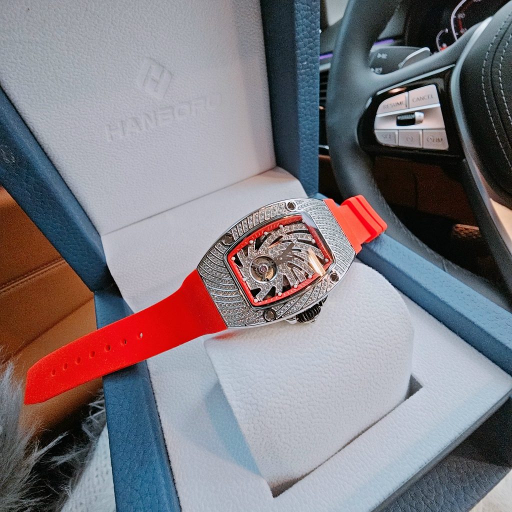 Đồng hồ nữ chính hãng Hanboro đính đá mặt lốc xoáy 36mm (5)