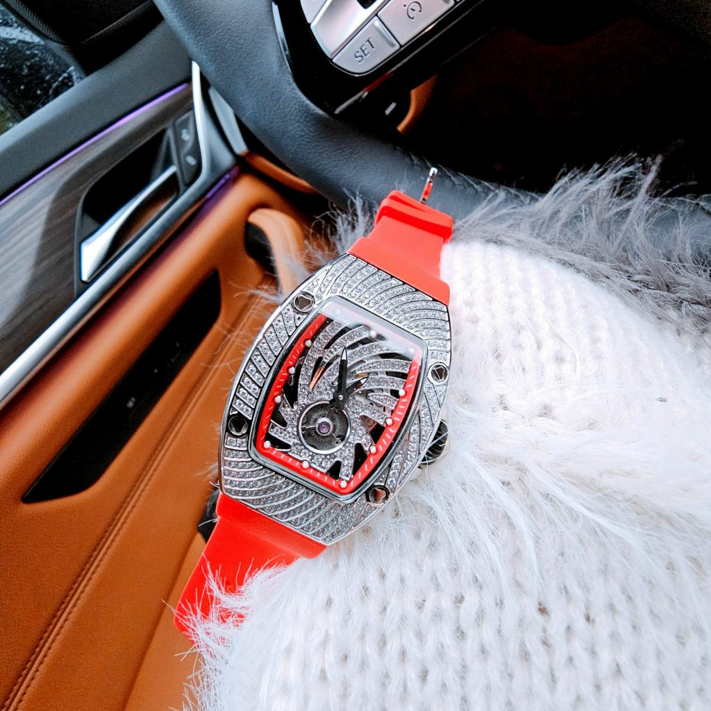 Đồng hồ nữ chính hãng Hanboro đính đá mặt lốc xoáy 36mm (5)