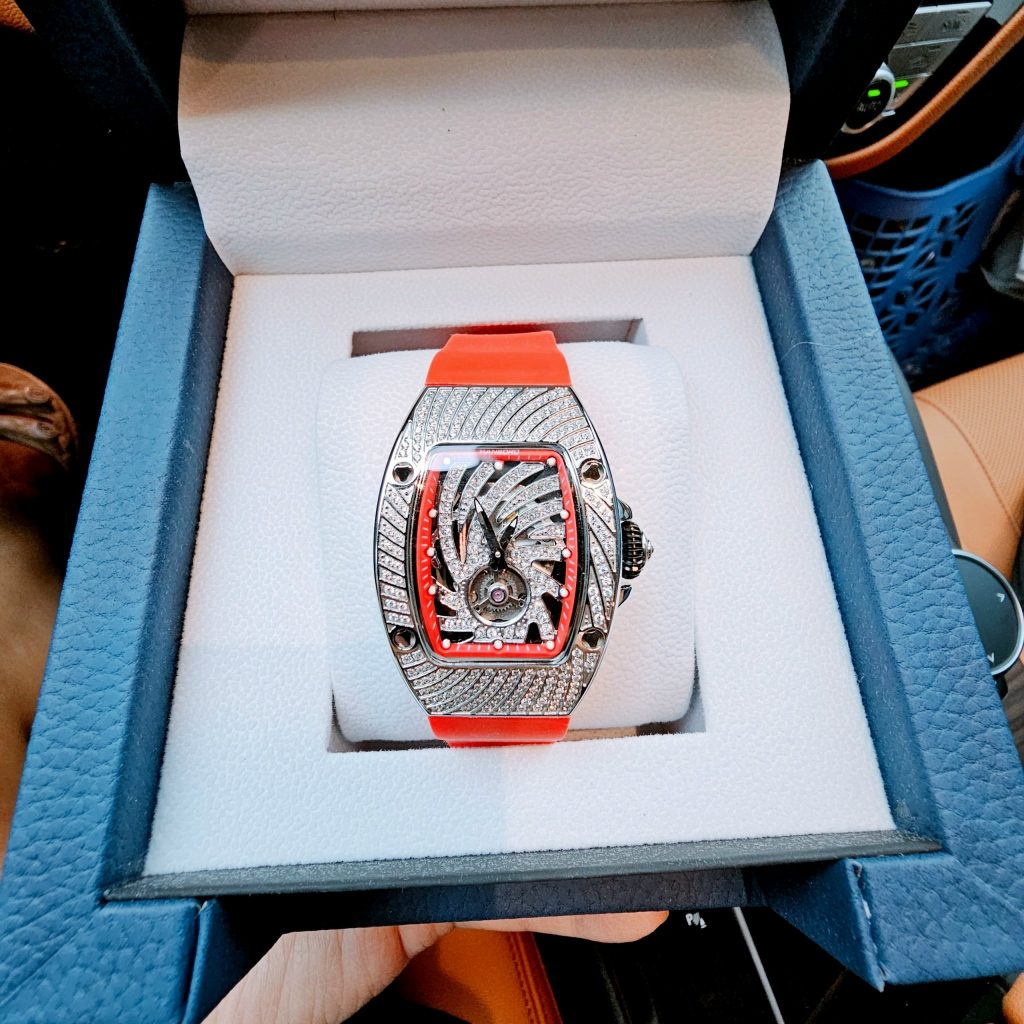Đồng hồ nữ chính hãng Hanboro đính đá mặt lốc xoáy 36mm (5)
